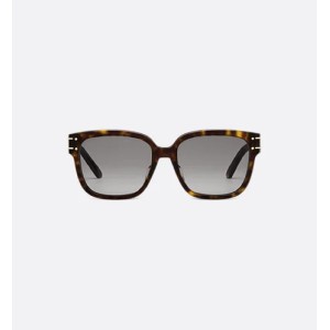 DiorSignature S7F Deep Brown Tortoiseshell-Effect Square Sunglasses