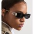 30Montaigne S14I Black Rectangular Sunglasses