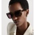 DiorMidnight S5I Cognac Brown Tortoiseshell-Effect Square Sunglasses