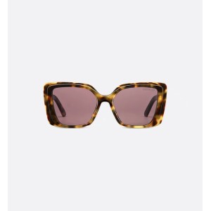 DiorMidnight S5I Cognac Brown Tortoiseshell-Effect Square Sunglasses