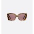 DiorMidnight S5I Cognac Brown Tortoiseshell-Effect Square Sunglasses