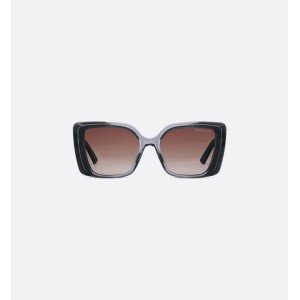 DiorMidnight S5I Transparent Gray-to-Blue Gradient Square Sunglasses