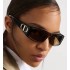 VeryDior S3I Transparent Brown Rectangular Sunglasses