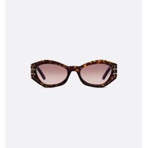 DiorSignature B1U Deep Brown Tortoiseshell-Effect Butterfly Sunglasses