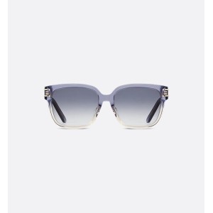 DiorSignature S7F Transparent Gradient Indigo Blue Square Sunglasses