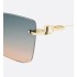 CD Chain M1U Gradient Turquoise-to-Amber Square Sunglasses