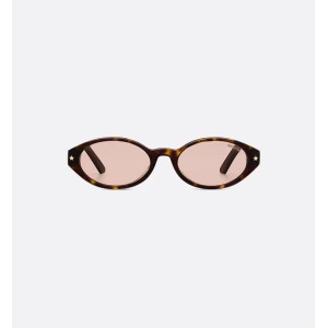 DiorPacific R1I Brown Tortoiseshell-Effect Oval Sunglasses