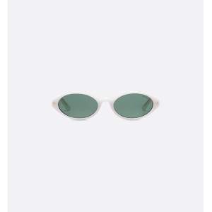 DiorPacific R1I White Oval Sunglasses