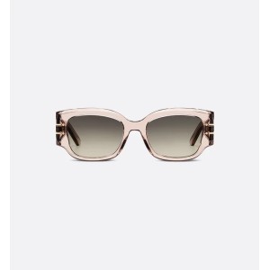 DiorSignature S13I Transparent Sand Beige Rectangular Sunglasses