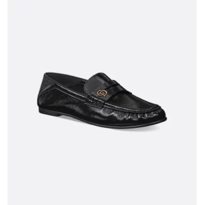 Dior Time Loafer Black Crinkled Patent Calfskin