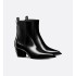 Dior Wild Heeled Ankle Boot Black Calfskin