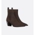 Dior Wild Heeled Ankle Boot Chocolate Brown Suede Calfskin