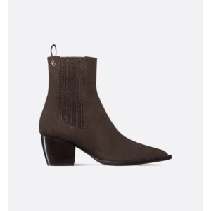 Dior Wild Heeled Ankle Boot Chocolate Brown Suede Calfskin