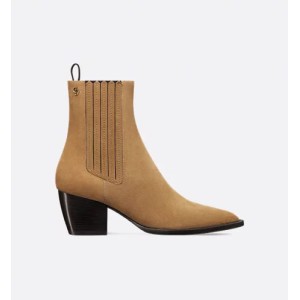 Dior Wild Heeled Ankle Boot Tobacco Brown Suede Calfskin