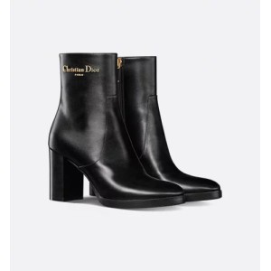 D-Town Heeled Ankle Boot Black Calfskin