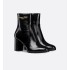 D-Town Heeled Ankle Boot Black Crinkled Patent Calfskin