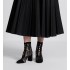 Naughtily-D Heeled Ankle Boot Transparent Mesh with Black Dior Roses Embroidery and Suede Goatskin