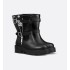 D-Major Ankle Boot Black Calfskin and Black and White Technical Fabric