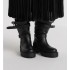 D-Major Ankle Boot Black Calfskin and Black and White Technical Fabric