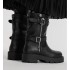D-Major Ankle Boot Black Calfskin and Black and White Technical Fabric