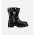 D-Major Ankle Boot Black Calfskin and Black and White Technical Fabric