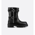 D-Major Ankle Boot Black Calfskin and Black and White Technical Fabric