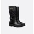 D-Town Boots Black calfskin leather and nylon with cannage pattern embroidery