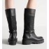 D-Town Boots Black calfskin leather and nylon with cannage pattern embroidery