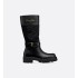 D-Town Boots Black calfskin leather and nylon with cannage pattern embroidery