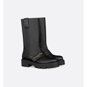 D-Quest Boots Black grained cowhide leather