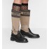 D-Major Boots Warm taupe and black technical fabric with black calfskin leather
