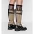 D-Major Boots Warm taupe and black technical fabric with black calfskin leather