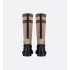 D-Major Boots Warm taupe and black technical fabric with black calfskin leather