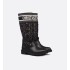D-Major Boots Black and white cannage tweed and black calfskin leather