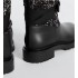 D-Major Boots Black and white cannage tweed and black calfskin leather