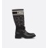 D-Major Boots Black and white cannage tweed and black calfskin leather