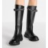 D-Racer Boots Black cowhide leather