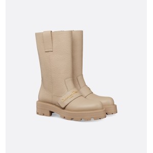 D-Quest Boots Rouge beige grained cowhide leather