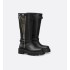 D-Major Boots Black calfskin leather, khaki and black technical fabric
