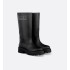 D-Scots boots Black rubber-effect calfskin leather