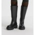 D-Scots boots Black rubber-effect calfskin leather