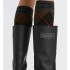 D-Scots boots Black rubber-effect calfskin leather