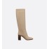 D-Town Heeled Boots Rouge beige grained cowhide leather