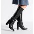 D-Town Heeled Boots Black soft cowhide leather