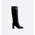 D-Town Heeled Boots Black crinkled patent calfskin leather
