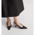 J'Adior slingback pumps Black fabric with gold metallic thread rattan embroidery