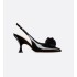 Rose Dior slingback pumps Black patent calfskin leather and velvet