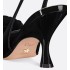 Rose Dior slingback pumps Black patent calfskin leather and velvet
