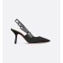 J'Adior slingback pumps Black technical fabric with cannage pattern