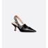 J'Adior slingback pumps Black cowhide leather